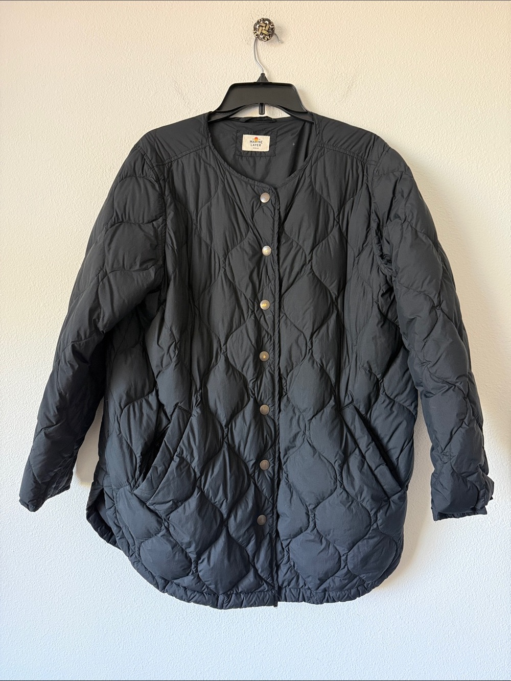 Marine Layer Lightweight Quilted Black Women's Jacket - - Picture 2 of 10